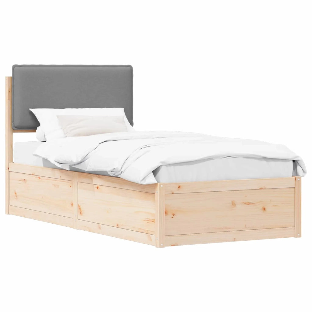 Letto con Testiera Rivestita Grigio chiaro 90 x 200 cm 877584