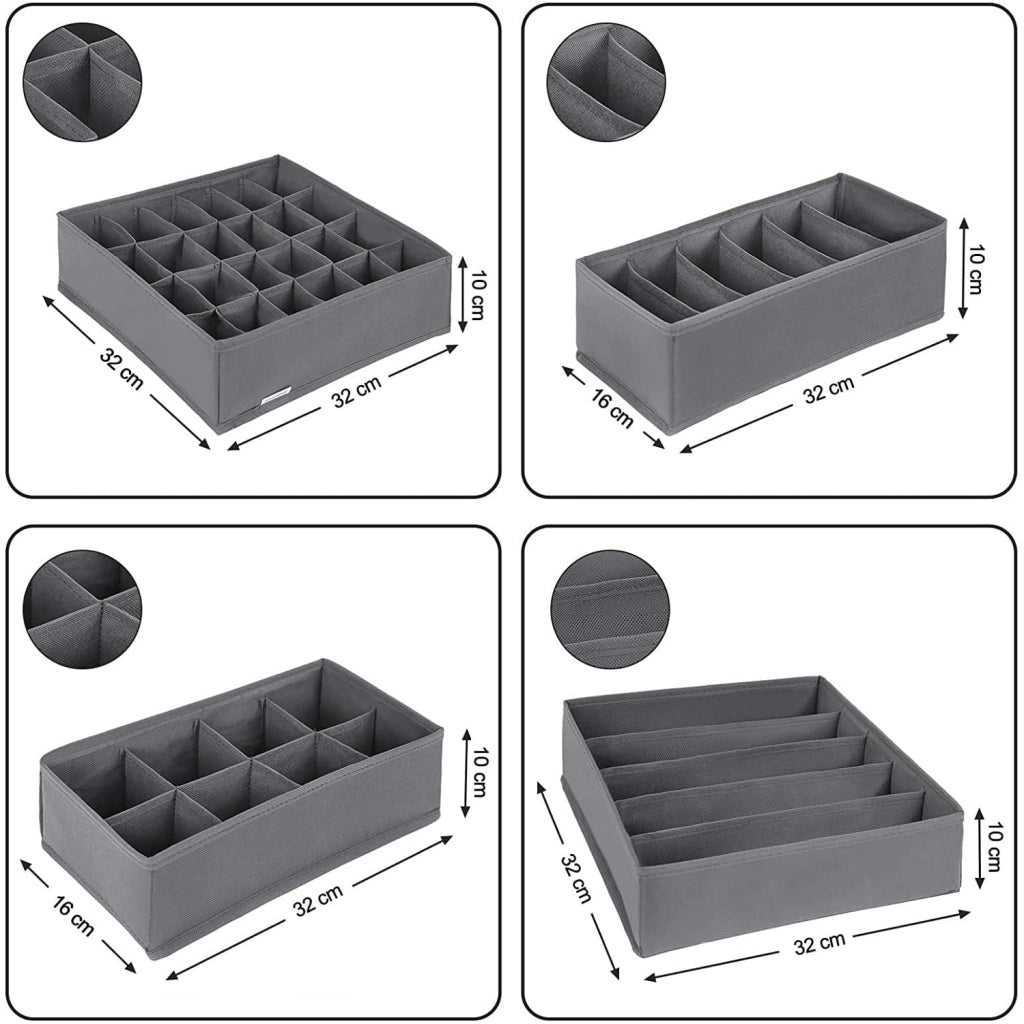 Valora ORGANIZER PER INTIMO Armadio in tessuto grigio x4