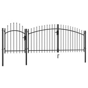 Cancello da Giardino Woerden in acciaio 1,25x4 m Nero 144363