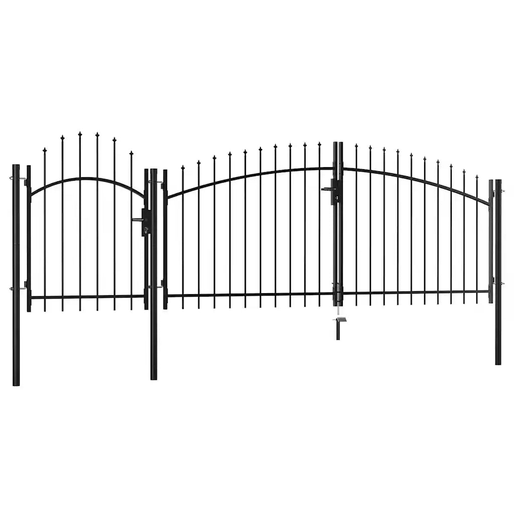 Cancello da Giardino Woerden in acciaio 1,25x4 m Nero 144363