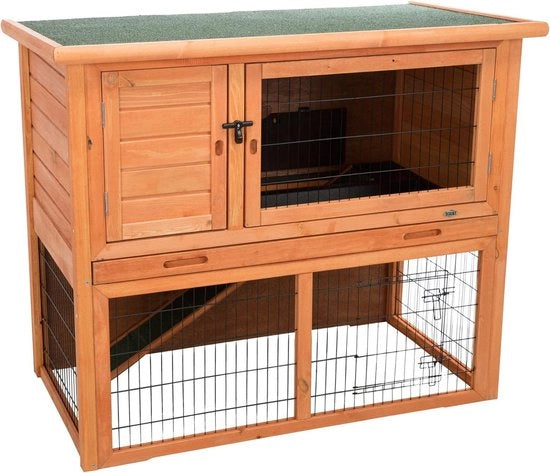 Recinzione naturale per piccoli animali con accesso libero - 116 × 97 × 63 cm - marrone