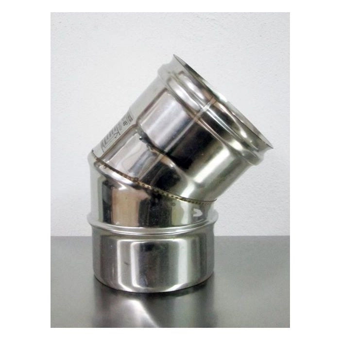 CANNA FUMARIA TUBO CURVA ACCIAIO INOX AISI 304 Monoparete 45°  -TUTTE LE MISURE- ø130