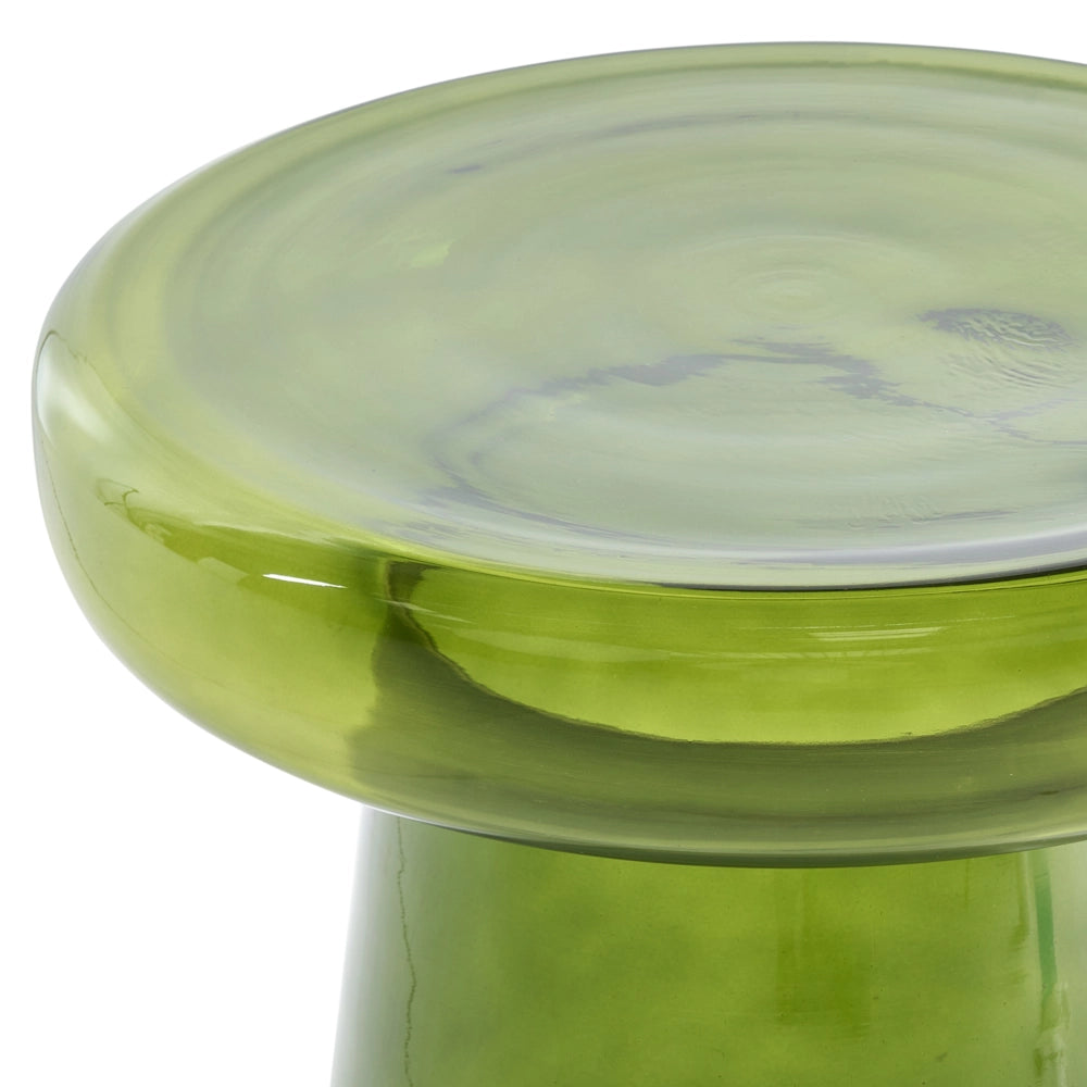 Set di 2 Tavoli da caffè in vetro trasparente verde moderno di forma ovale design moderno contemporaneo