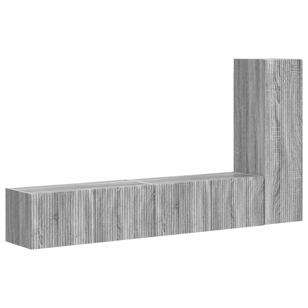 Set mobile TV 3 pz | Armadietto TV | Mobile Porta TV Grigio Sonoma Legno multistrato