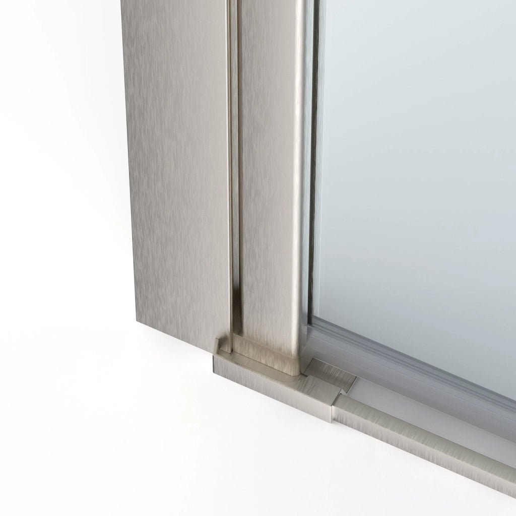Box doccia angolare 100x110 cm apertura due ante battenti H200 cm cristalli trasparente 6 mm profilo SATINATO GIOIA