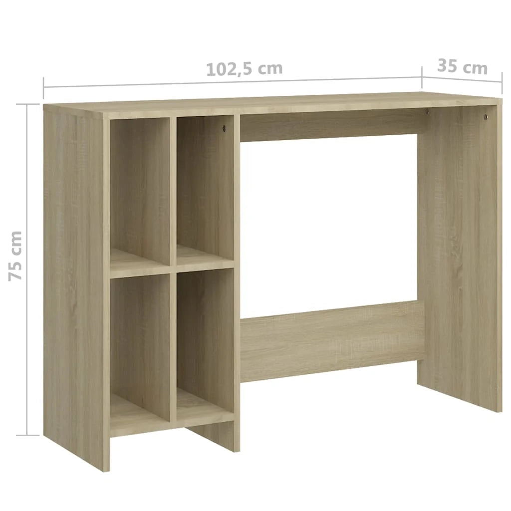 Scrivania tavolo postazione di lavoro mobile per computer studio per computer portatile rovere Sonoma legno ingegnerizzato marrone 02_0023758