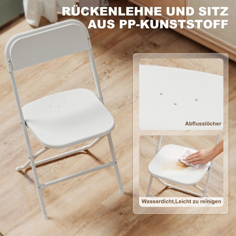 SEDIA Pieghevole Set da 6 pezzi 45x49x79,5 cm Plastica Bianca