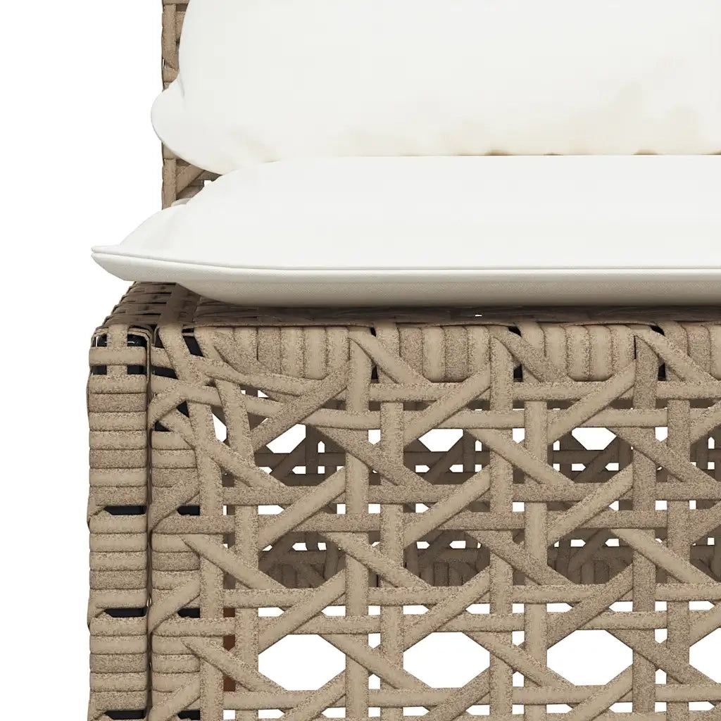 Set Divani da Giardino 7 pz con Cuscini Beige in Polyrattan 3261886