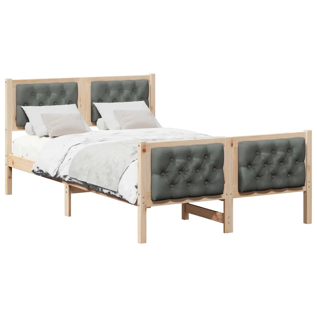 Struttura del letto Grigio scuro 120 x 190 cm Pino massello 878415