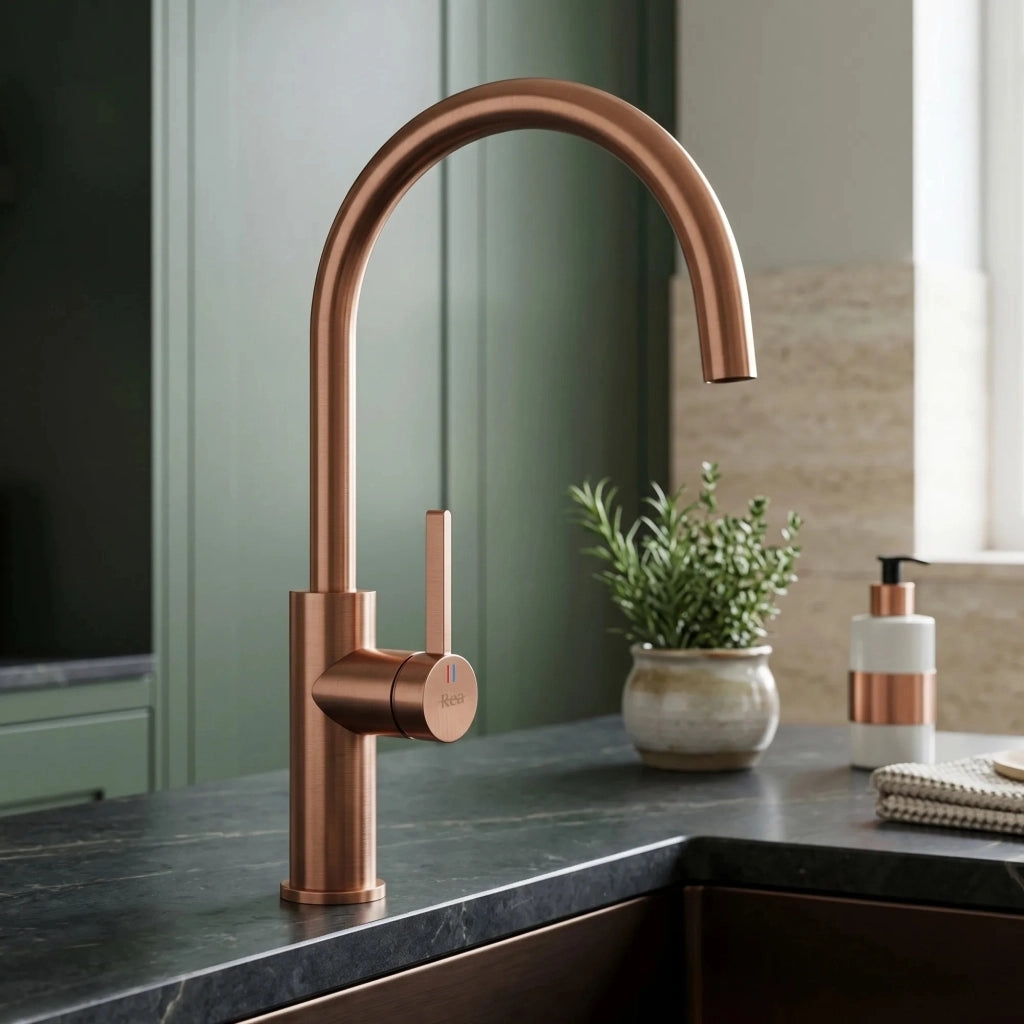 Rubinetto Da Cucina Rea Rivo Brush Copper