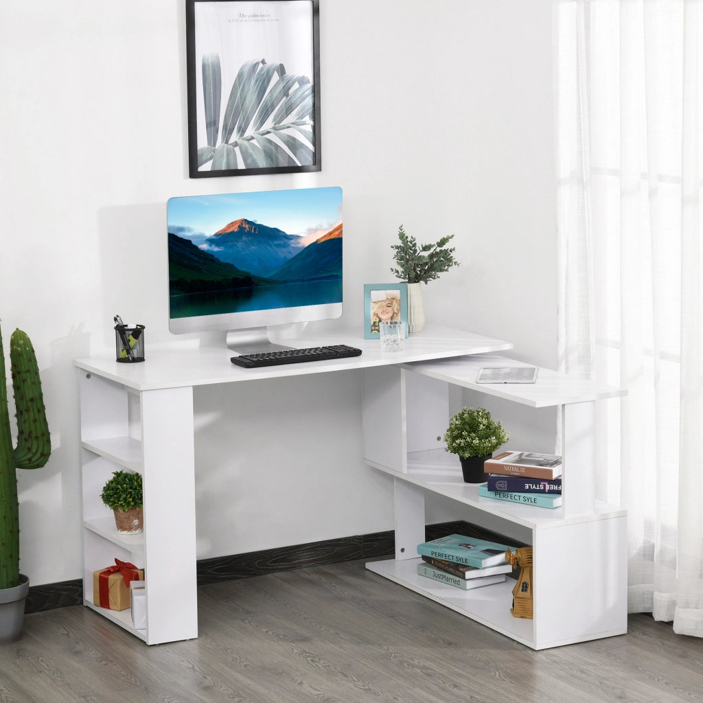 Scrivania Angolare Girevole ¨C Minimal ¨C Bianco 120x110 cm