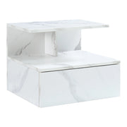 Scaffale dal design senza tempo per soggiorno/camera da letto mobile contenitore da parete 40 x 35 x 31 cm effetto marmo bianco 03_0011227