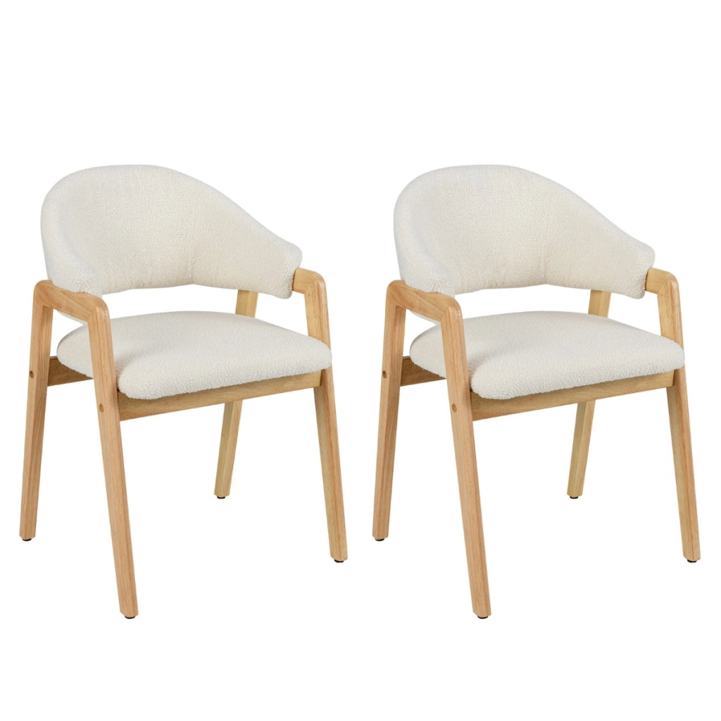 Set di 2 sedie da pranzo moderne con seduta imbottita e schienale curvo ergonomico, Sedie per sala da pranzo Bianco-Sedie da pranzo