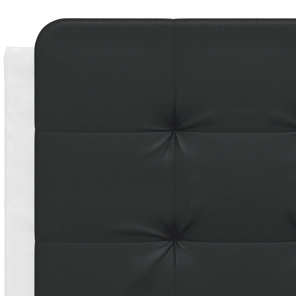 Letto con Materasso Zadar Bianco e Nero 140x200 cm in Similpelle