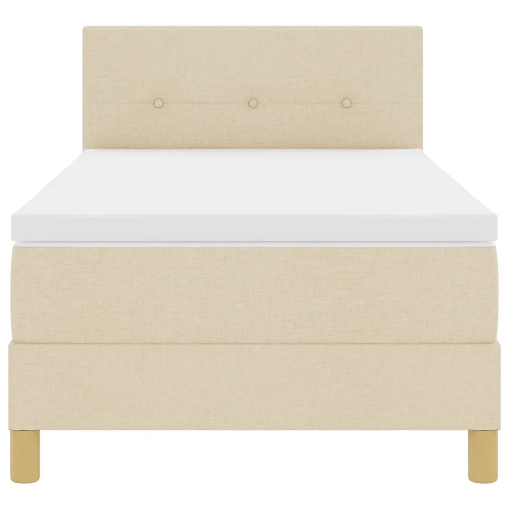 Letto a Sorgente LED con materasso Crema 90 x 200 cm Tessuto 3342413