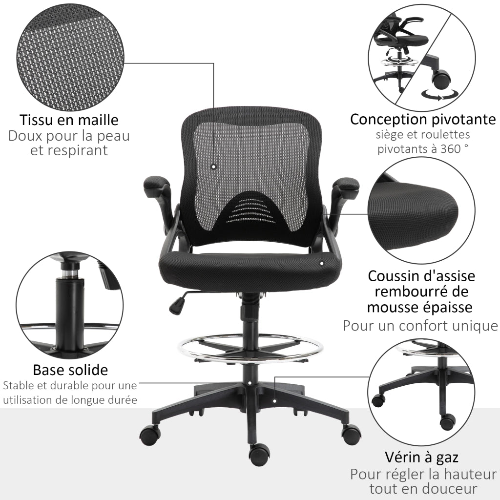 Sedia da ufficio ergonomica con poggiapiedi ¨C Minimal ¨C nero