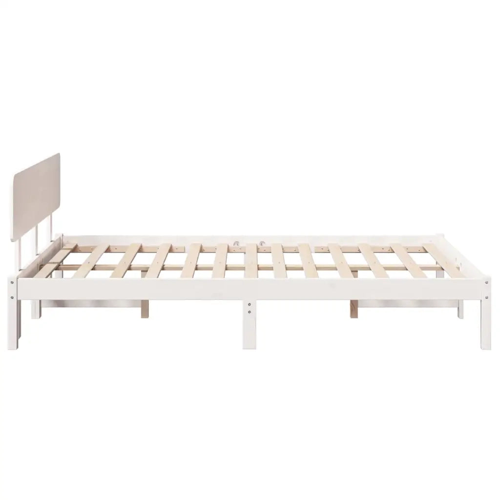 Struttura del letto-Giroletto-Rete del Letto Bianco 140 x 190 cm Pino massello 685383