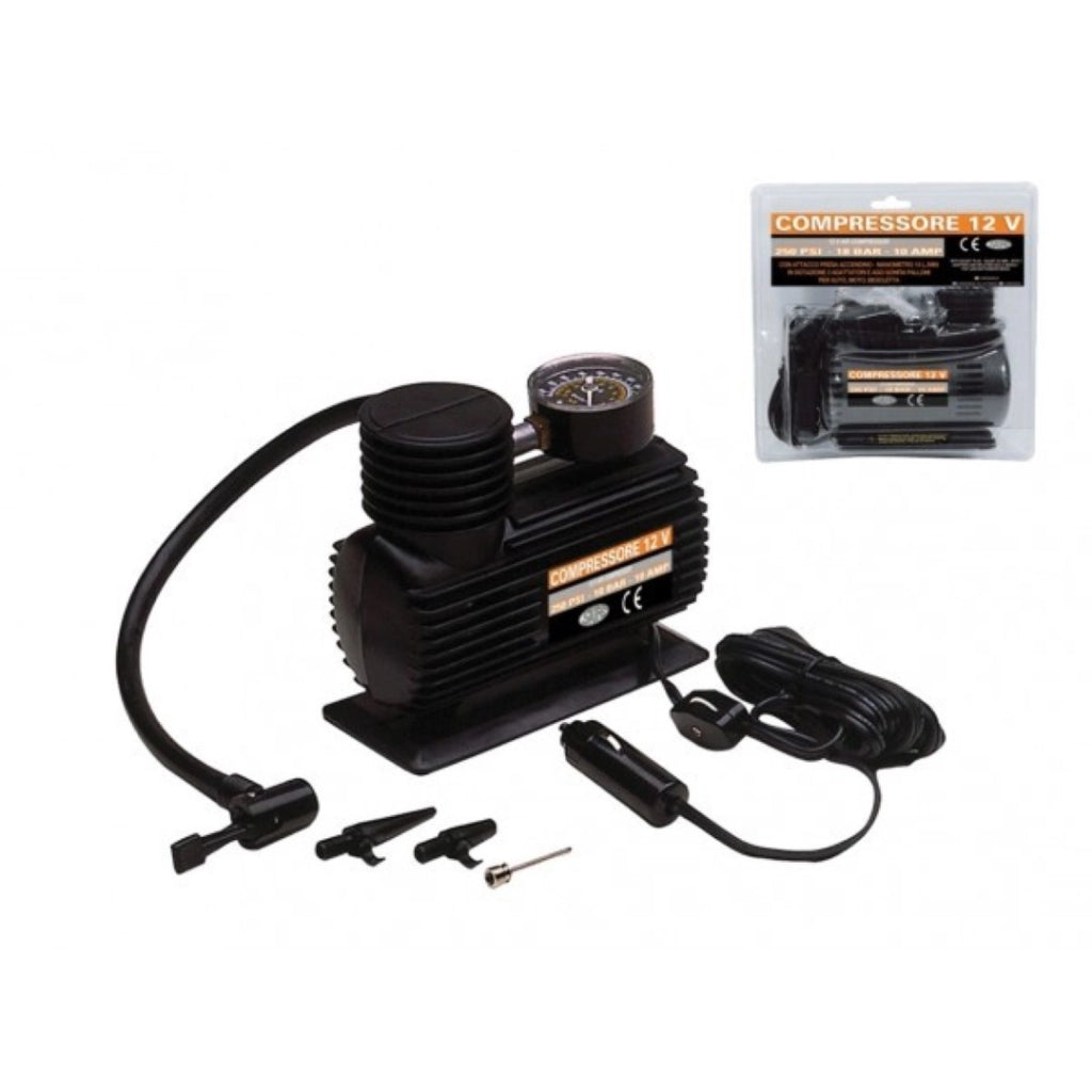 Compressore Portatile 12V Con Manometro Per Presa Accendino Auto - Rhutten
