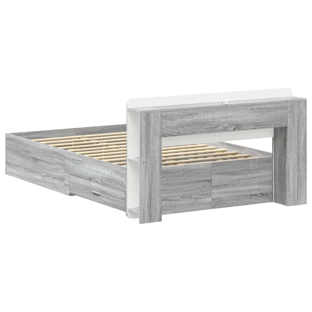 Telaio del letto con storage Sonoma grigio 120 x 190 cm 3433736