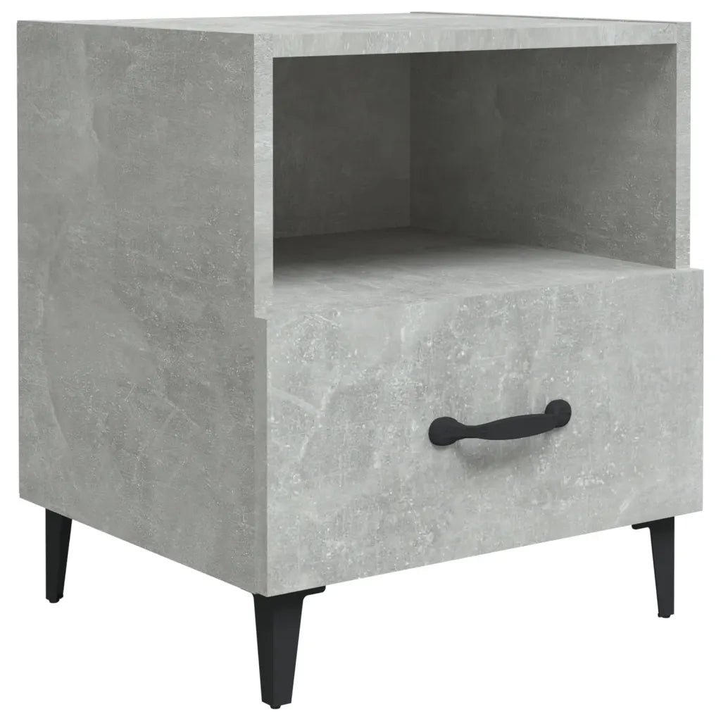 Comodini 2 pz-Set di 2 Tavolino da notte Grigio Cemento in Legno Multistrato 515918
