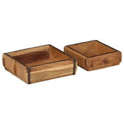 Vassoio 2 pz Marrone 29 x 31 x 10 cm Legno Recuperato Massello CFW8413968