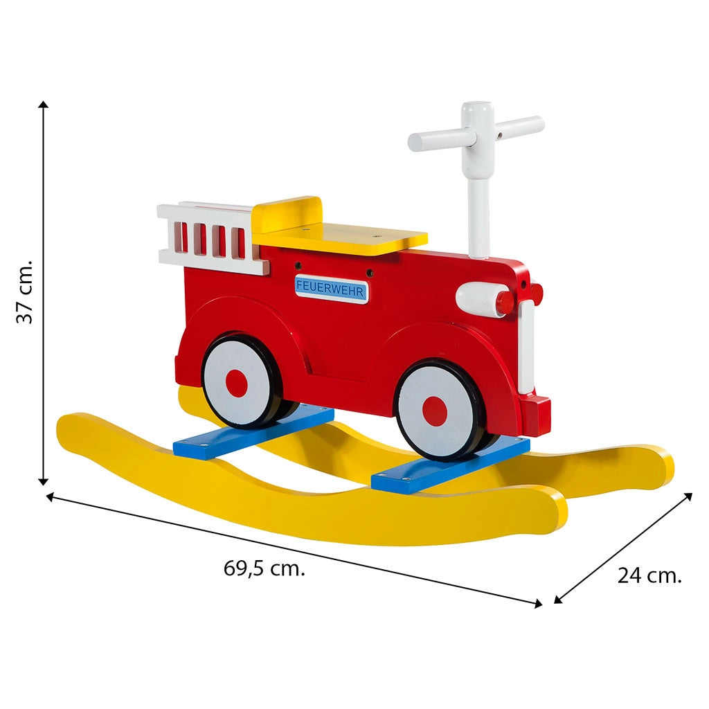 Auto a dondolo in legno, 69,5x24x37 cm