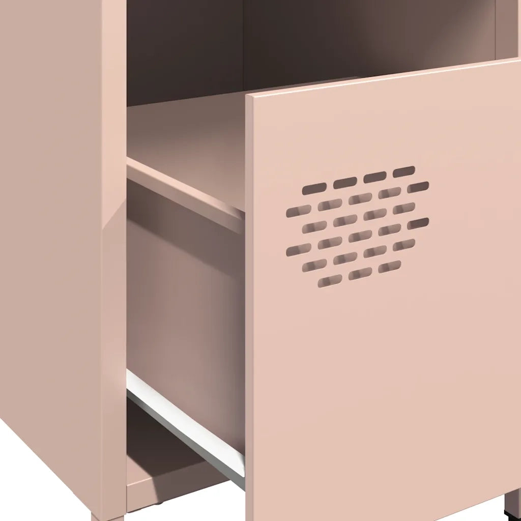 Comodini 2 pz Rosa 35x39x43,5 cm in Acciaio 851247