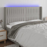 Testiera a LED-Testata con LED Grigio Chiaro 163x16x118/128 cm in Tessuto 696847