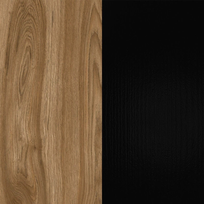 Comodino sospeso Eco in colore nero e rovere oud