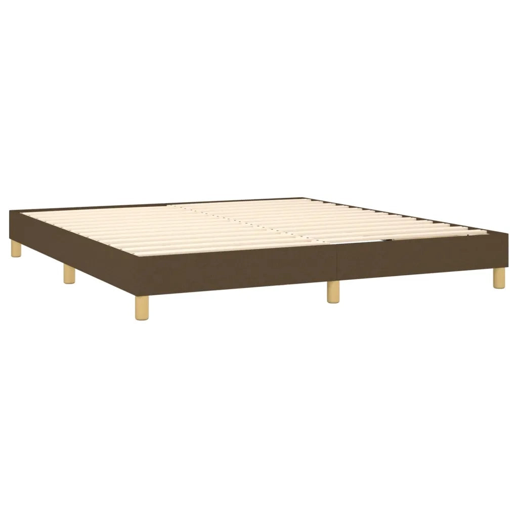 Giroletto a Molle con Materasso Marrone Scuro 180x200cm Tessuto 3140556