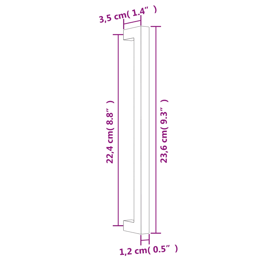 Maniglie per Mobili 10 pz Oro 224 mm in Acciaio Inox 3203672
