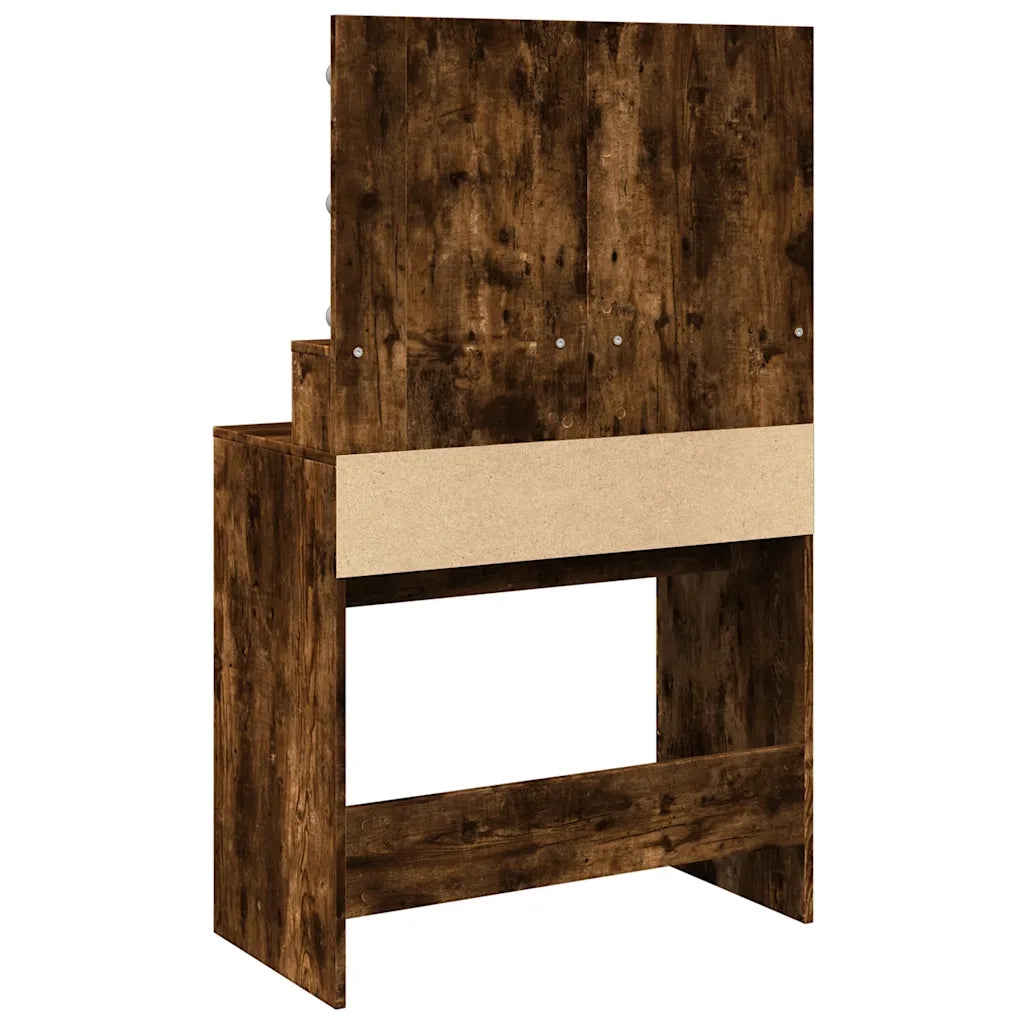 Toeletta | Tavolo da Trucco con LED Rovere Fumo 80x41x134,5 cm