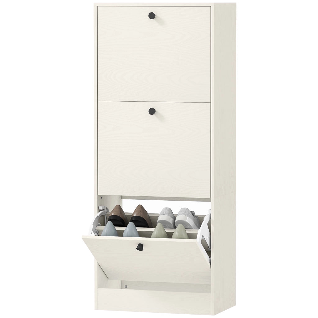 Cassettiera 3 ante con ripiani regolabili ¨C zephmum ¨C Bianco 47x28x115 cm