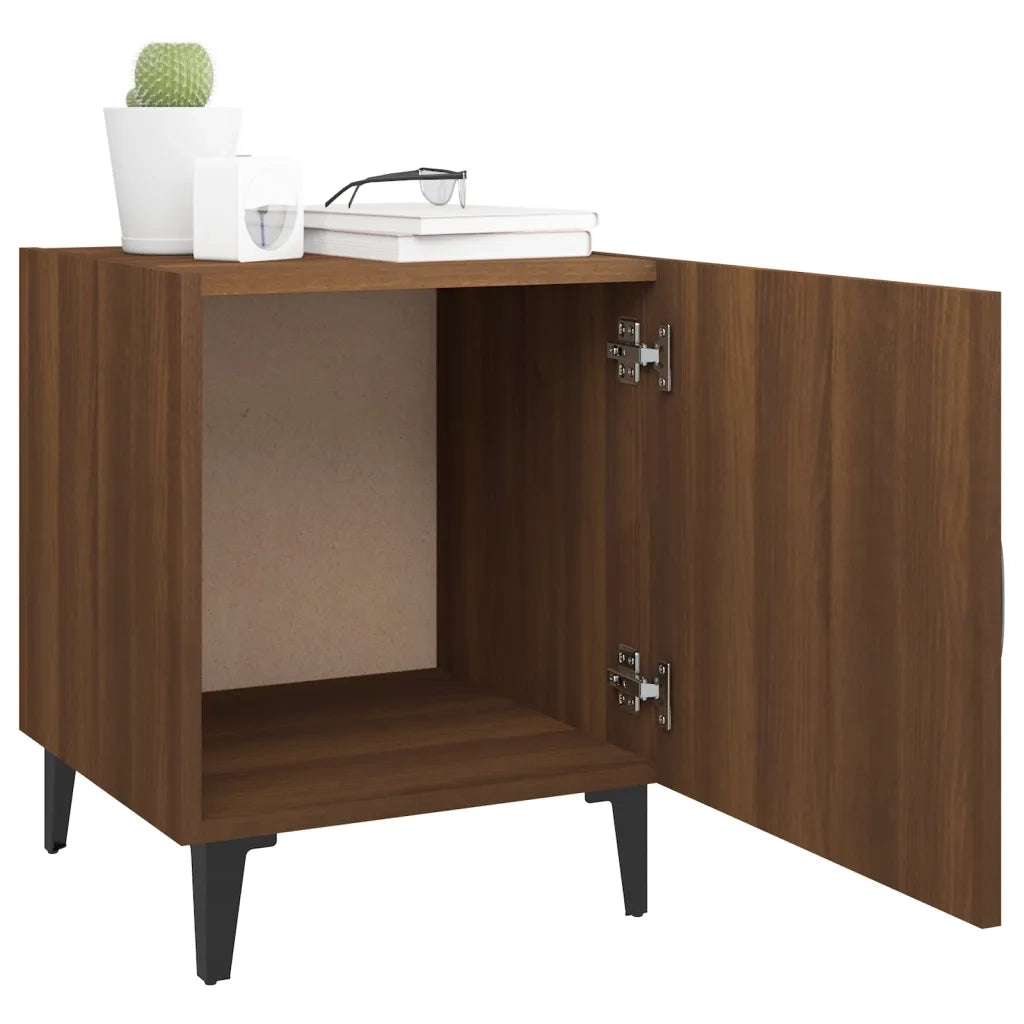 Comodini 2 pz Rovere Marrone in Legno Multistrato 817320