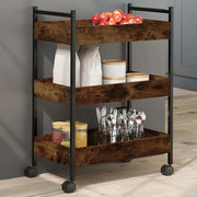 Carrello da Cucina-Scaffale per Cucina Rovere Fumo 50x30x70 cm in Legno Multistrato