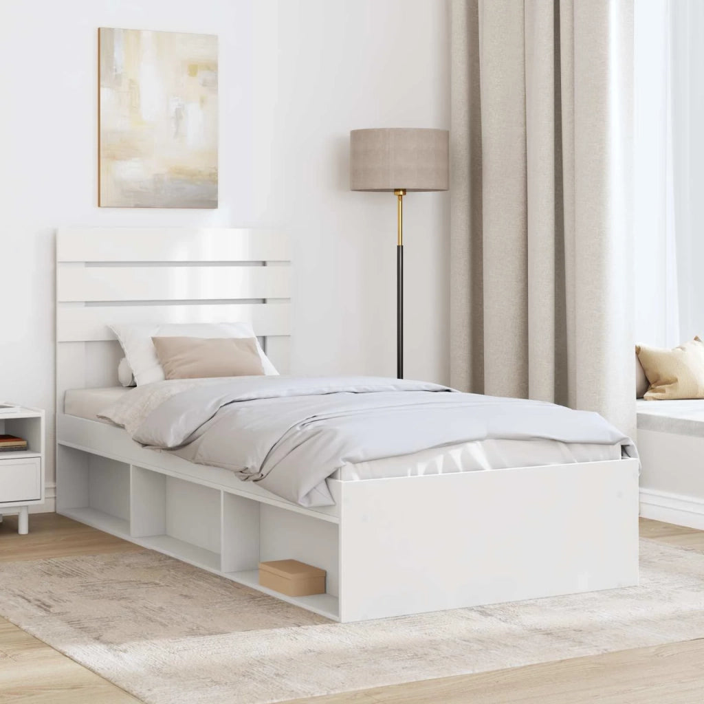 Struttura del letto-Giroletto-Rete del Letto Bianco 75 x 190 cm Pino massello 144261