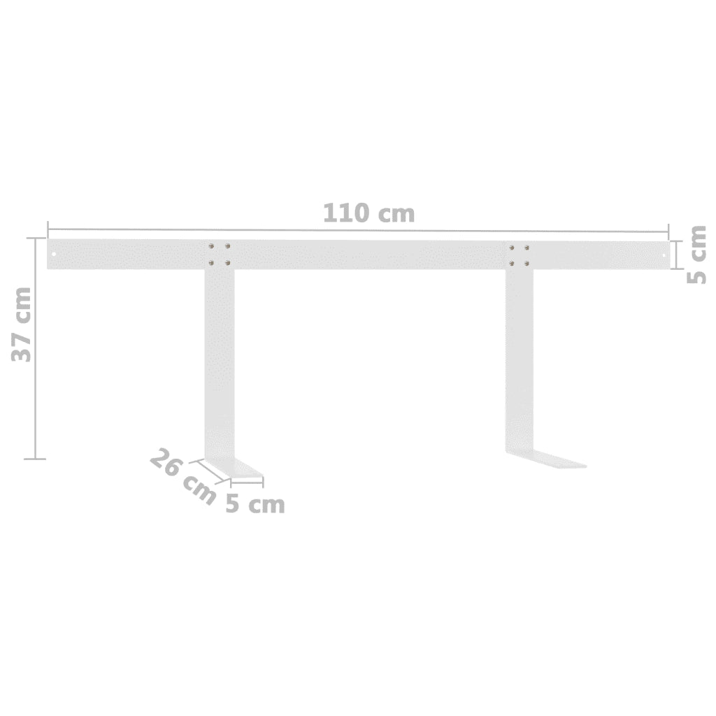 Schienale per Divano a Pallet Bianco 110 cm in Ferro 315792