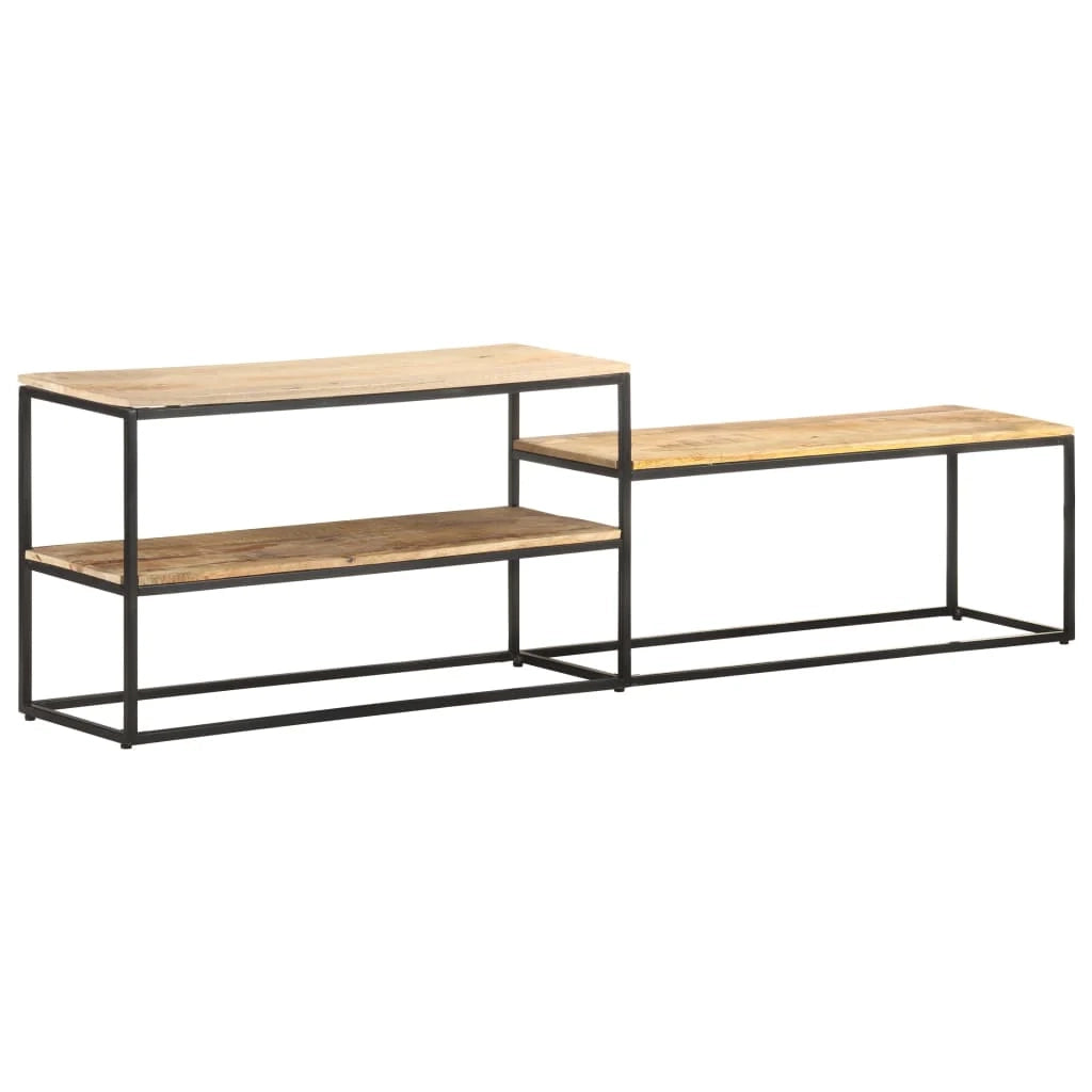 Mobile TV multimediale mensola TV credenza TV sala da pranzo soggiorno camera da letto 180 x 30 x 50 cm legno di mango marrone grezzo 02_0026089