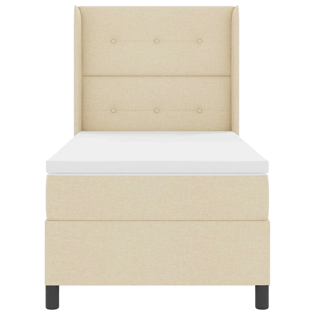 Letto a molle con materasso Crema 200 x 80 cm Tessuto 3341614