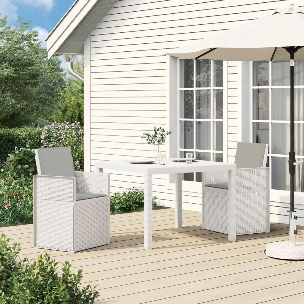 Sedie da pranzo da giardino 2 pcs Bianco e Grigio Chiaro PP 8000005
