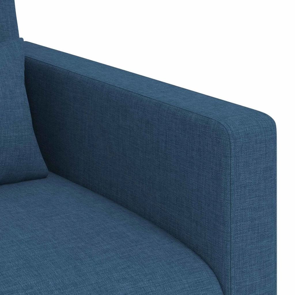 Divano 2 pcs Blu 158 x 78 x 80 cm Tessuto