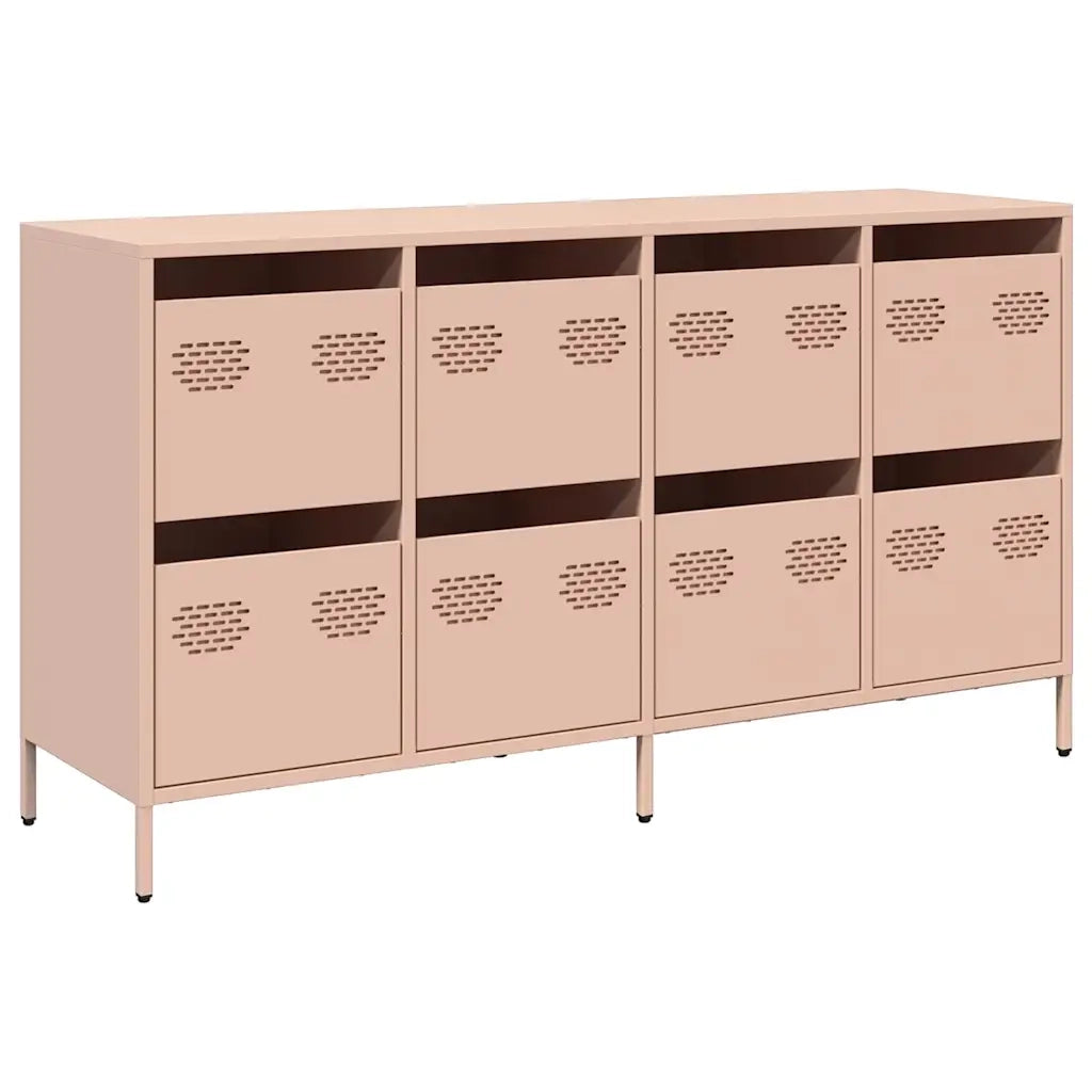 Credenza | Madia | Buffet da pranzo | Armadio da pranzo Rosa 135x39x73,5 cm in Acciaio Laminato a Freddo