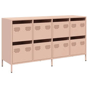 Credenza | Madia | Buffet da pranzo | Armadio da pranzo Rosa 135x39x73,5 cm in Acciaio Laminato a Freddo