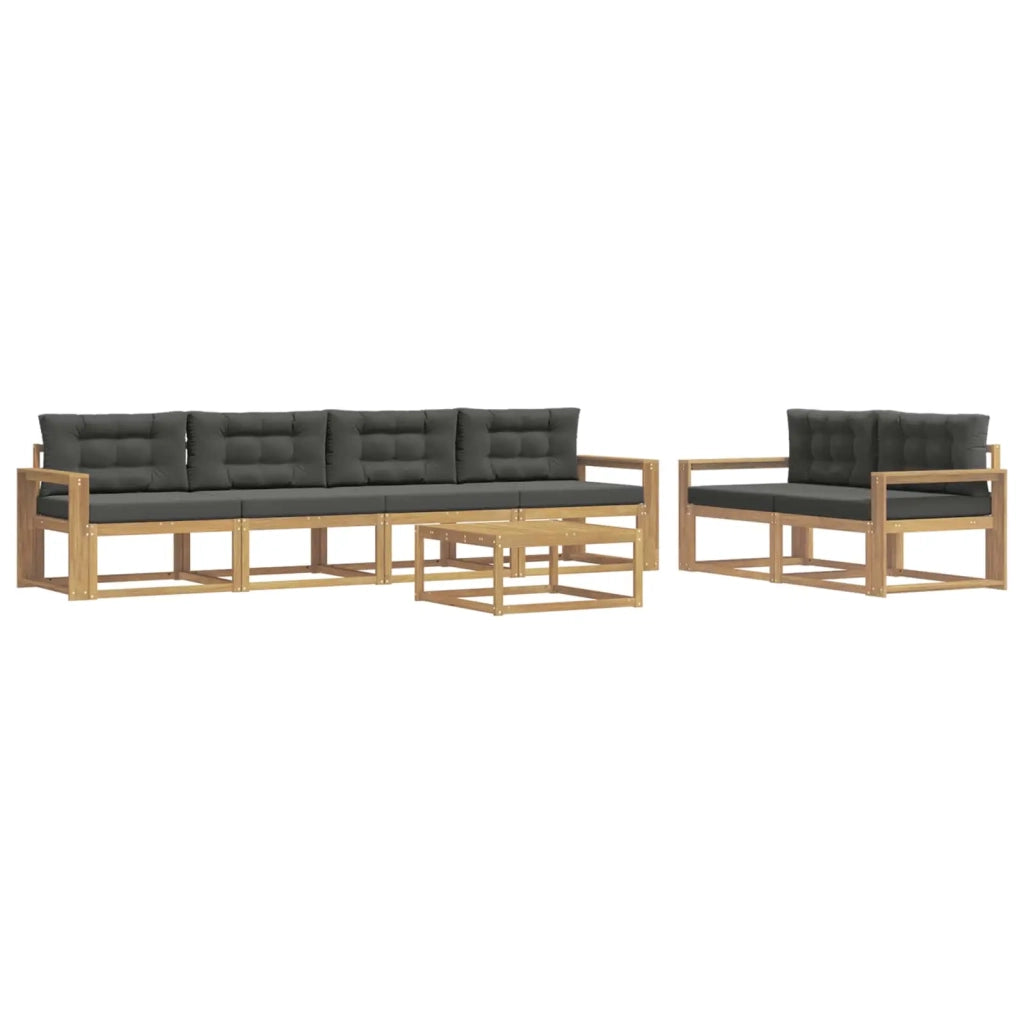 Set di divani da esterno 6 pz Bianco e Antracite 3386101