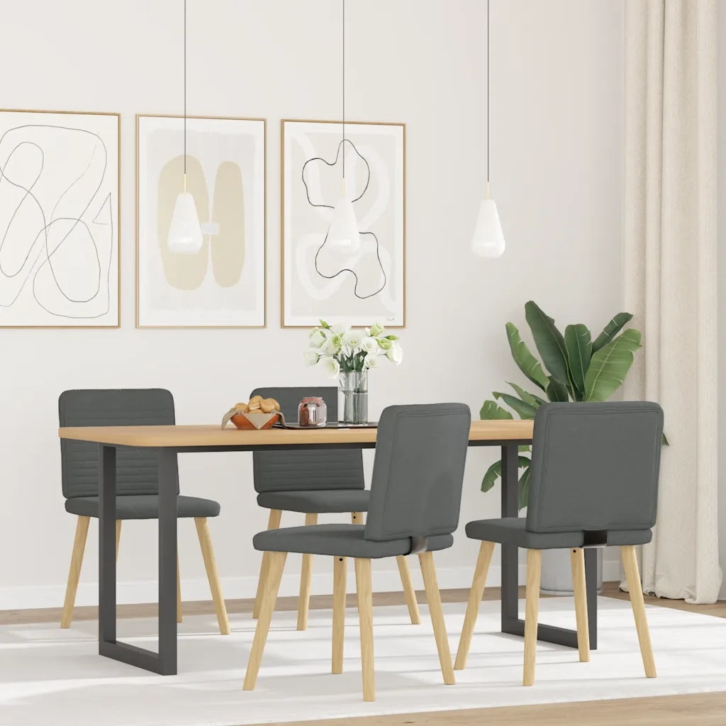 Sedie da Pranzo 4 pz | Sedie da cucina Grigio Scuro in Tessuto