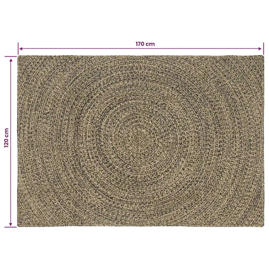 Tappeto Naturale e Nero 120 x 170 cm Juta 42010625