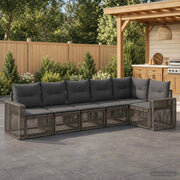 Set Divano da Giardino 6 pz Grigio e Grigio Scuro polyrattan 3435128