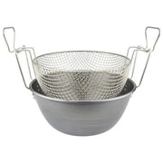 Ilsa ILS360036 Friggitrice con Cestello in Ferro Spazzolato e Nichelato Diametro 36 cm colore Argento