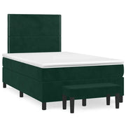 Giroletto a Molle con Materasso Verde Scuro 120x190 cm Velluto