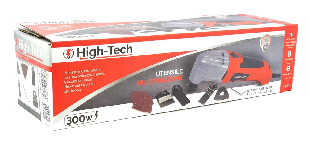 UTENSILE MULTIFUNZIONE 300W CON SET DI 9 ACCESSORI 12000-25000 ORBITE/MIN - TRA HIGH-TECH